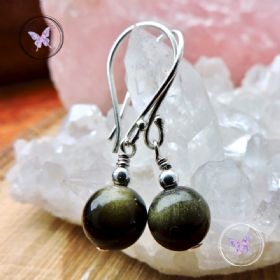 Golden Obsidian Earrings